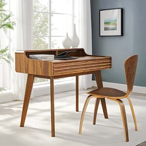 Modway Render Mid-Century Modern Writing Desk in Walnut