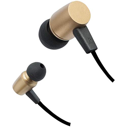 Compact Bluetooth Earphones with Microphone (Gold)