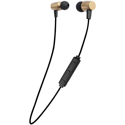 Compact Bluetooth Earphones with Microphone (Gold)