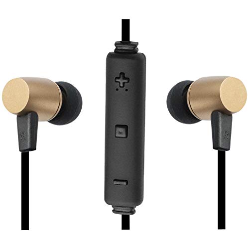 Compact Bluetooth Earphones with Microphone (Gold)