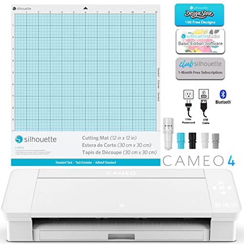 Silhouette Cameo 4 Extras Bundle with Extra AutoBlade, Extra Cutting mat, Tool Kit, PixScan Mat, and Start up Guide for Cameo 4 with Bonus Designs