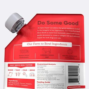 Open Farm, Beef Bone Broth, Food Topper for Both Dogs and Cats with Responsibly Sourced Meat and Superfoods Without Artificial Flavors or Preservatives, 12oz
