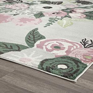 Rugs America Hanna VA40C Rose Garden Gray Floral Transitional Area Rug, 5'x7'