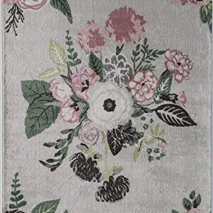 Rugs America Hanna VA40C Rose Garden Gray Floral Transitional Area Rug, 5'x7'