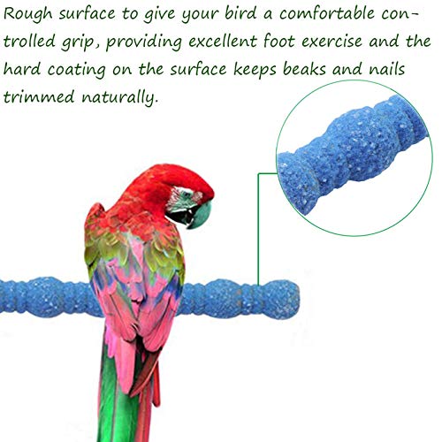 kathson Bird Perch Parrot Stand Cage Accessories Natural Wooden Stick Paw Grinding Rough-surfaced Chew Toy for Cockatiels,Cockatoo,Lorikeet,Conure,Parakeet 3 Pack (Random Color)