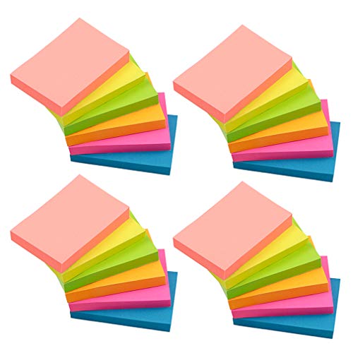 Sticky Notes - VANZAVANZU Self-Stick Notes 2x3 in, 24 Pads, 100 Sheets/Pad, 6 Bright Colors, Easy Post Notes ( 3x2 in, 24 Pads )