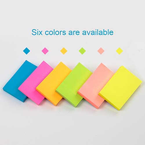 Sticky Notes - VANZAVANZU Self-Stick Notes 2x3 in, 24 Pads, 100 Sheets/Pad, 6 Bright Colors, Easy Post Notes ( 3x2 in, 24 Pads )