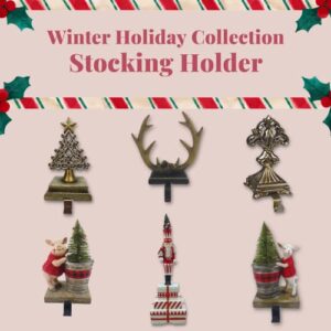 Comfy Hour 9" Polyresin Dog Stocking Hanger for Christmas Decoration, Green, Winter Holiday Collection