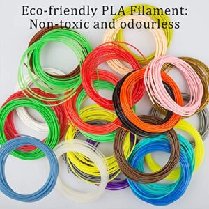 3D Pen/3D Printer Filament,1.75mm PLA Filament with Cleaning Needles, findTop 24 Colors PLA Filament Refills (10 Feet for Each Color) and 3D Pen/Printer Cleaning Needles (10 Pieces)