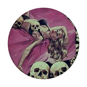 Sexy Pin Up Girl Creepy Skeleton Skull Pinup Lingerie Girl PopSockets PopGrip: Swappable Grip for Phones & Tablets