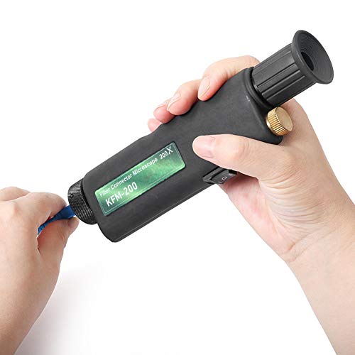 ASHATA 200x 400x Handheld Fiber Optical Microscope Mini Portable Microscope Inspection with 2.5mm and 1.25mm Adapters for Inspecting Fiber Terminations Coaxial Illumination
