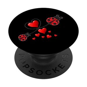 ladybugs with hearts popsockets popgrip: swappable grip for phones & tablets