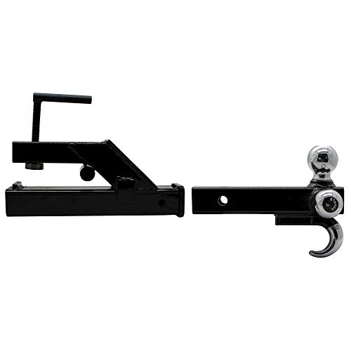 Extreme Max 5001.1376 Clamp-On Tractor Bucket Receiver Adapter with Tri-Ball Hitch and Tow Hook