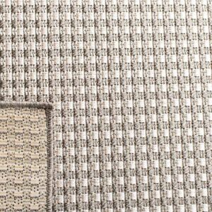 SAFAVIEH Lakeside Collection 6'7'' Square Beige/Taupe LAK250B Indoor/ Outdoor Non-Shedding Easy scrubbing Patio Backyard Porch Deck Mudroom Area-Rug