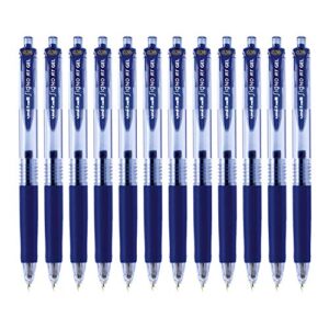 uni-ball signo retractable gel pens, ultra micro point, 0.38mm, blue, 12 count