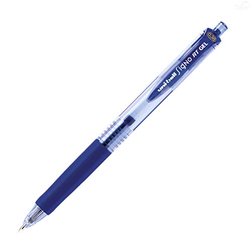 Uni-Ball Signo Retractable Gel Pens, Ultra Micro Point, 0.38mm, Blue, 12 Count