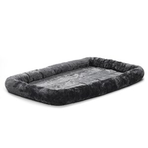 new world pet products gray dog bed | bolster dog bed fits metal dog crates | machine wash & dry