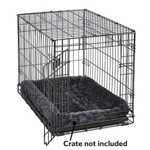 New World Pet Products Gray Dog Bed | Bolster Dog Bed Fits Metal Dog Crates | Machine Wash & Dry