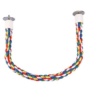keersi colorful rotate cotton rope bird perch stand for parrot budgie parakeet cockatiel conure lovebird finch canary macaw african grey cockatoo amazon eclectus cage toy (60cm/24'')