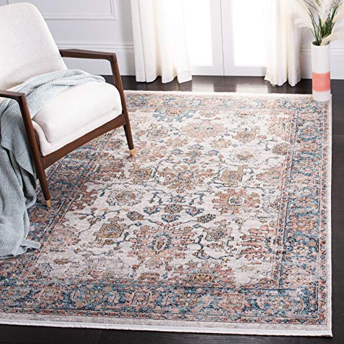 SAFAVIEH Shivan Collection 5'3" x 7'6" Grey/Blue SHV797F Oriental Distressed Non-Shedding Living Room Bedroom Dining Home Office Area Rug