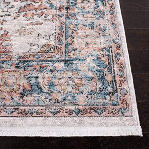 SAFAVIEH Shivan Collection 5'3" x 7'6" Grey/Blue SHV797F Oriental Distressed Non-Shedding Living Room Bedroom Dining Home Office Area Rug