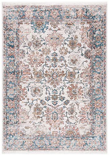 SAFAVIEH Shivan Collection 5'3" x 7'6" Grey/Blue SHV797F Oriental Distressed Non-Shedding Living Room Bedroom Dining Home Office Area Rug