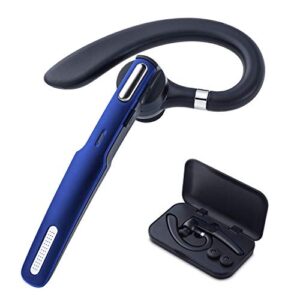 candeo bluetooth headset v4.2, wireless bluetooth earpiece hands-free earphones with noise cancellation mic for driving/business/office/home, compatible with iphone and android cell phones