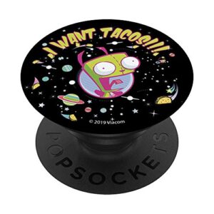 invader zim gir i want tacos popsockets popgrip: swappable grip for phones & tablets