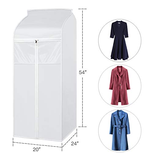 Zilink Large Garment Bags for Storage 54 inch Clothing Hanging Garment Clothes Cover Suit Bags Organizer Clothes Cover Protector for Suit Coats Dress Closet Storage