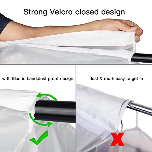 Zilink Large Garment Bags for Storage 54 inch Clothing Hanging Garment Clothes Cover Suit Bags Organizer Clothes Cover Protector for Suit Coats Dress Closet Storage