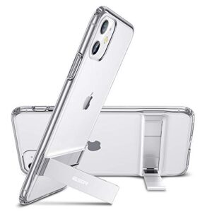esr metal kickstand designed for iphone 11 case, [vertical and horizontal stand] [reinforced drop protection] flexible tpu soft back for iphone 11 (2019 release), clear