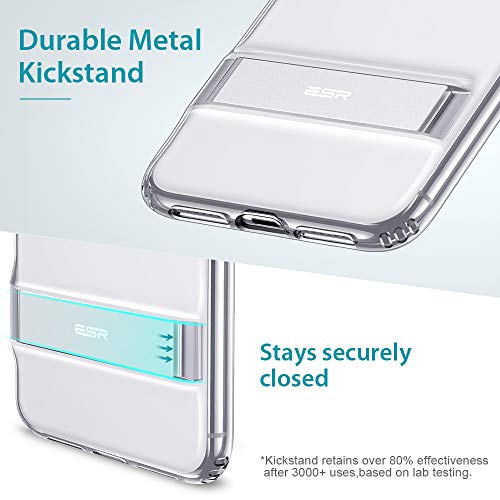 ESR Metal Kickstand Designed for iPhone 11 Case, [Vertical and Horizontal Stand] [Reinforced Drop Protection] Flexible TPU Soft Back for iPhone 11 (2019 Release), Clear