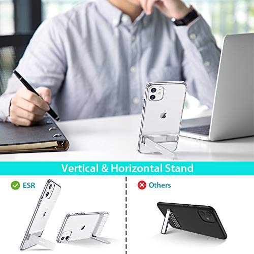 ESR Metal Kickstand Designed for iPhone 11 Case, [Vertical and Horizontal Stand] [Reinforced Drop Protection] Flexible TPU Soft Back for iPhone 11 (2019 Release), Clear