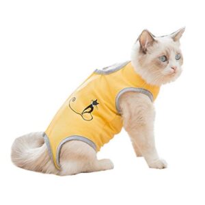 coppthinktu cat recovery suit for abdominal wounds or skin diseases breathable cat surgical recovery suit for cats e-collar alternative after surgery wear anti licking wounds