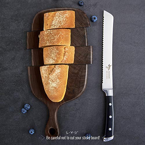 MAD SHARK Bread Knife 8 Inch Pro Serrated Bread Cutter,German High Carbon Stainless Steel Cake Knife with Ergonomic Handle, Ultra Sharp Baker's Knife