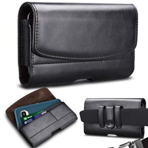 takfox phone holster for samsung galaxy s23 ultra s22 plus s22 s20 fe s10 note 20 ultra note 10 plus a12 a13 a14 a02s a03s a04s a23 a32 a42 iphone 14 pro max leather belt holster pouch holder,black