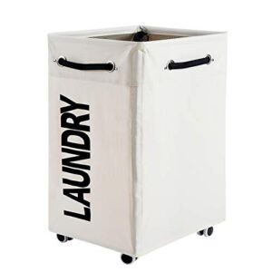 haundry 86l large collapsible laundry hamper with wheels, waterproof rolling clothes hamper basket bin for dirty clothes storage