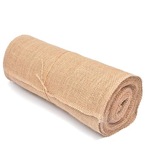 Tosnail 10 Yard Long 12" Wide Natural Burlap Fabric Roll for Craft Projects, Home Decor, Wedding Decor