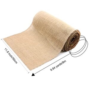 Tosnail 10 Yard Long 12" Wide Natural Burlap Fabric Roll for Craft Projects, Home Decor, Wedding Decor