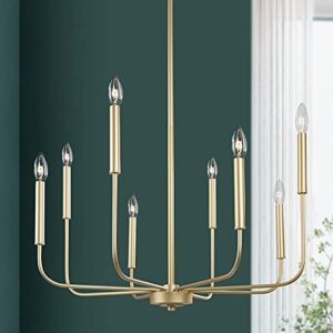 ksana gold chandelier, modern light fixture for bedroom, foyer, dining & living room, kitchen, and entryway, (upgraded version, 2 types of height 8 arms)