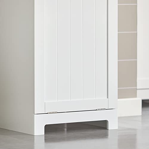 Haotian BZR21-W, White Bathroom Laundry Cabinet with Basket, Tilt-Out Laundry Hamper, Bathroom Storage Cabinet Unit with Drawer, 15.7"x15"x35.4"