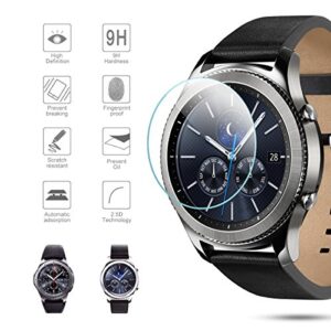 Diruite 4-Pack for Samsung Gear S3 Frontier/Classic Screen Protector,Tempered Glass for Gear S3 Watch [2.5D 9H Hardness] [Bubble-Free] [Anti-Scratch]