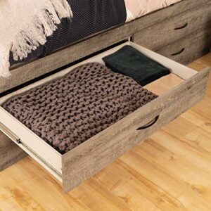 South Shore Step One Captain Bed with 4 Drawers-Full-Weathered Oak