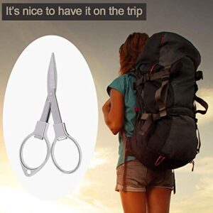 Allpdesky 2 Pieces Stainless Steel Scissors Anti-Rust Folding Scissors Glasses-Shaped Mini Shear for Home and Travel Use