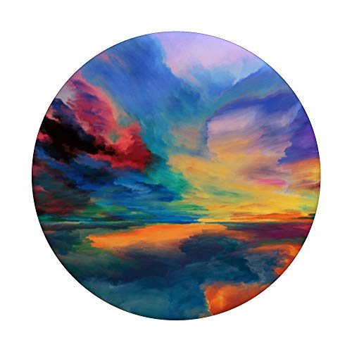 Abstract Watercolor Landscape Ocean Sunset PopSockets PopGrip: Swappable Grip for Phones & Tablets