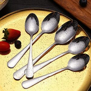 HANSGO Teaspoons Stainless Steel, 6 Piece Dinner Spoons Set 6.7 inches Dessert Spoons Use for Home, Kitchen or Restaurant