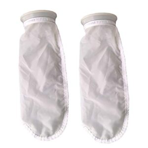 honritone nylon mesh filter socks 4 inch ring 50/100 / 200/300 micron - by 15 inch long – aquarium filter bags - 2 pack (50 micron - 4 x 15 inch)