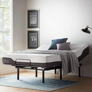 lucid l150 adjustable base – bed frame with head and foot incline – wireless remote control – premium quiet motor, queen size