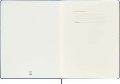 Moleskine Classic Notebook, Hard Cover, XL (7.5" x 9.5") Ruled/Lined, Hydrangea Blue, 192 Pages