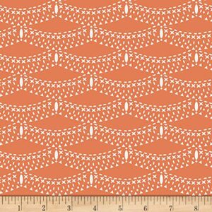 art gallery fabrics art gallery stretch jersey knit petal & plume rumpled nectarine, orange